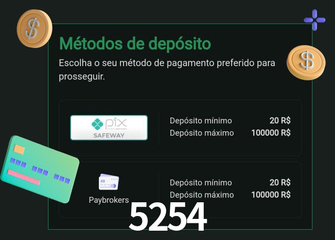 O cassino 5254 oferece uma grande variedade de métodos de pagamento